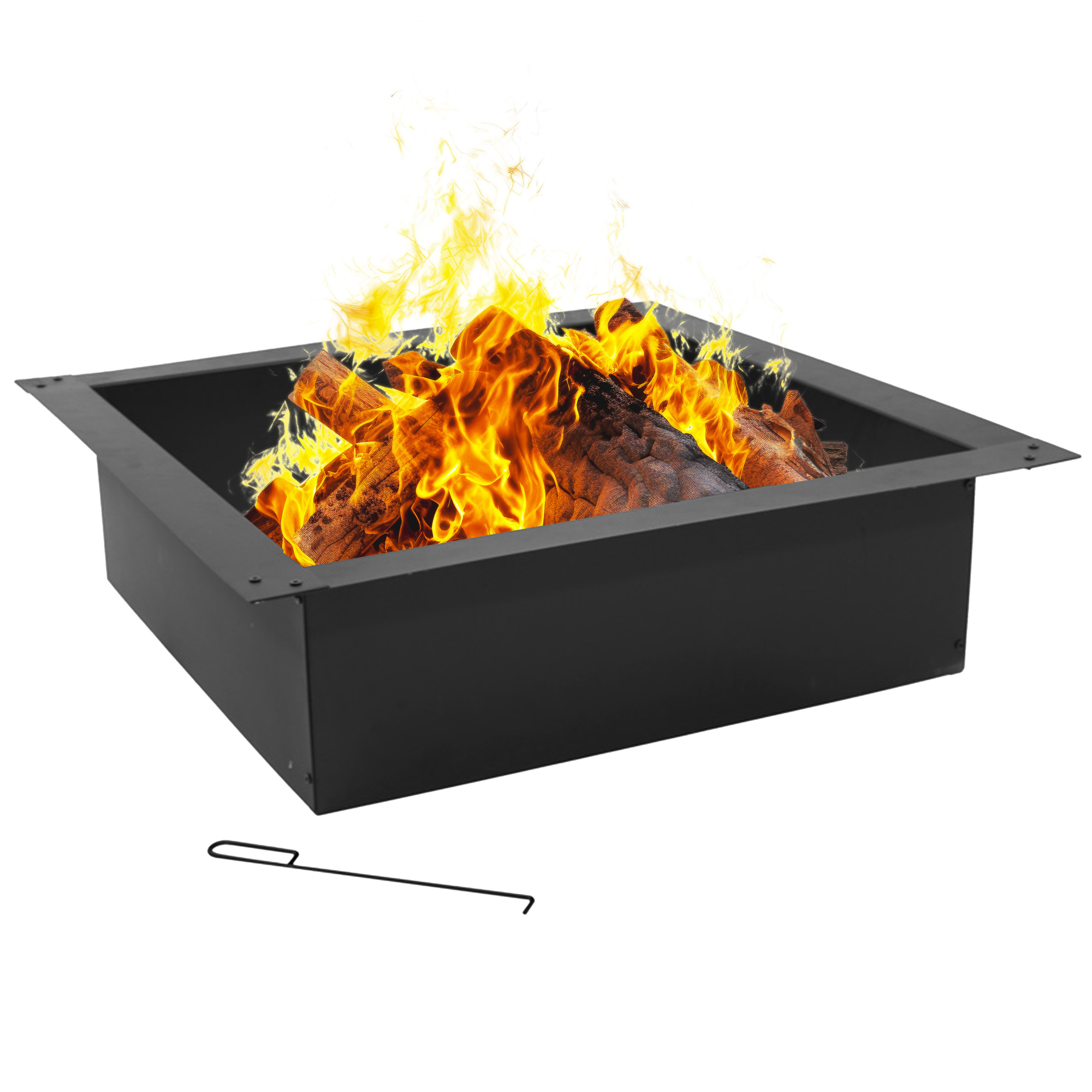 Sunnydaze Decor, Square Fire Pit Rim Liner - 36in., Fuel Type Wood, Diameter 0 in, Material Steel, Model# KF-SHDFPR36